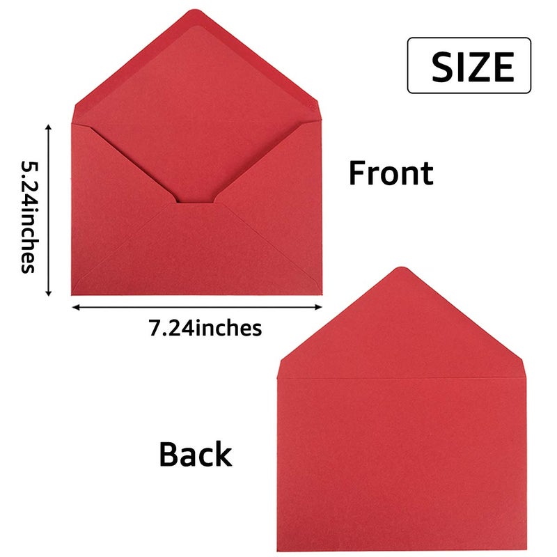 Toperd 50 Pack A7 Colorful 5x7 Envelopes Invitation Envelopes for 5x7 Cards  Birthday  Weddings  Graduations  Greeting Cards  Baby Shower 5.24 x 7.24 Inches (Multicolor) - Image 2